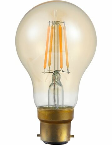 LED BA22D A60 Amber 4 Watt Dimbaar