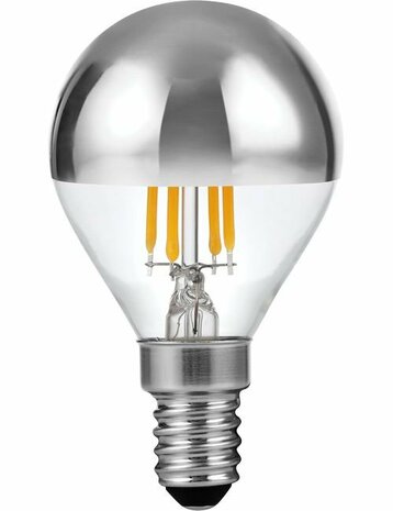LED E14 G45 Kopspiegel Zilver 4 Watt Dimbaar