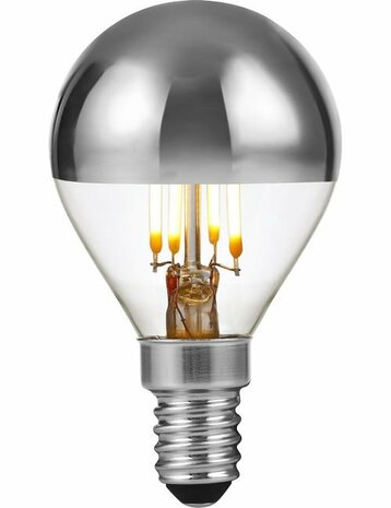 LED E14 G45 Kopspiegel Zilver 4 Watt Dimbaar
