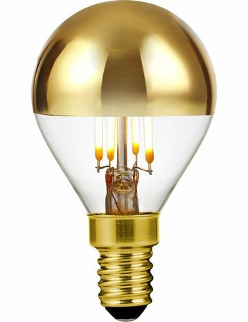 LED E14 G45 Kopspiegel Goud 4 Watt Dimbaar