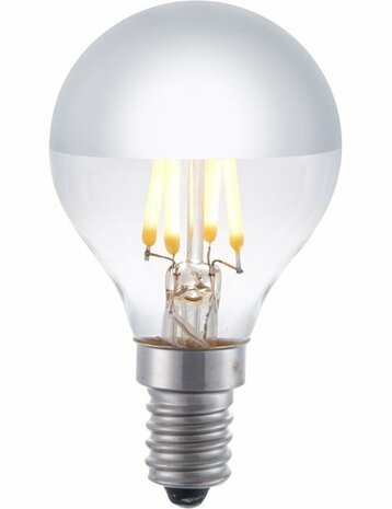 LED E14 G45 Kopspiegel Zilver 4 Watt Dimbaar