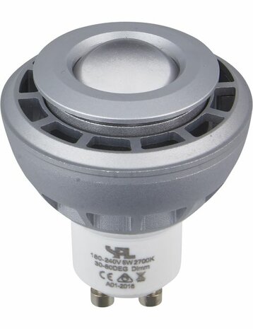 LED GU10 Zilver 5,5 Watt 30-80° Dim to Warm
