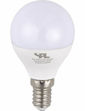 LED E14 G45 Opaal 6 Watt Dim to Warm