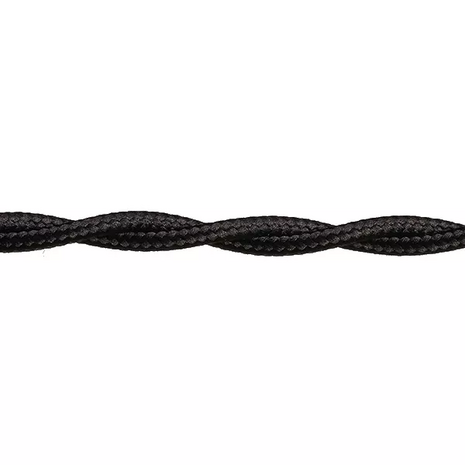 Stofkabel Zwart Gedraaid