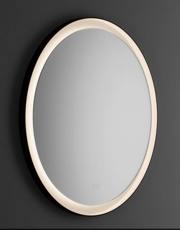 Badkamerspiegel Ural Zwart 80cm Rond anti-condens