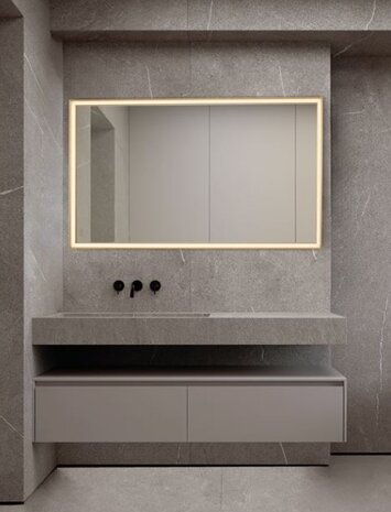 Badkamerspiegel Ambor Goud 70x120cm anti-condens
