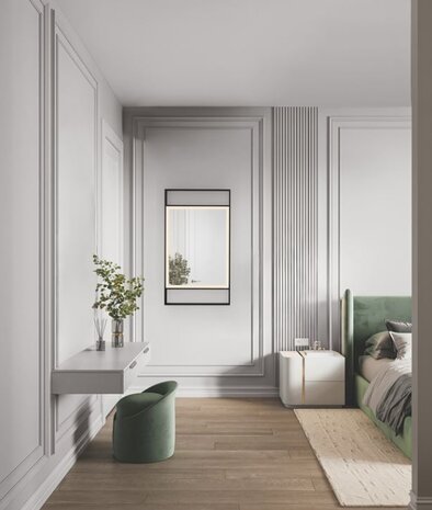 Badkamerspiegel Doul Zwart 60x106cm anti-condens