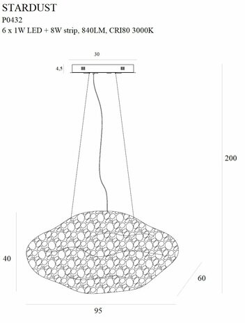 Hanglamp Stardust Zwart