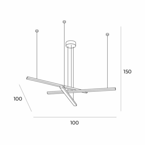 Hanglamp Trio 3 Geborsteld Goud