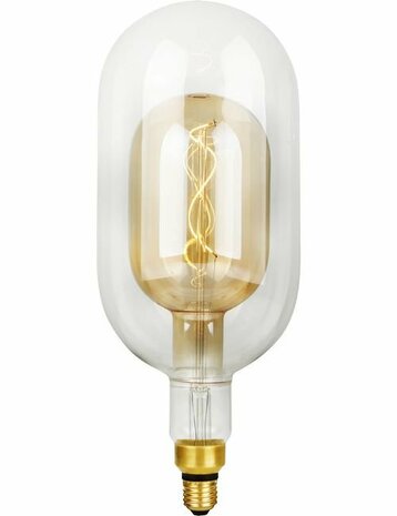 LED E27 Flex Double Tube T150x385 470Lm 4.9W 922 AC Clear/Gold Dim