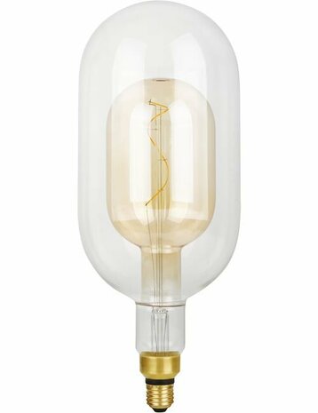 LED E27 Flex Double Tube T150x385 470Lm 4.9W 922 AC Clear/Gold Dim