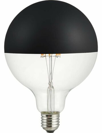 LED E27 Fila Globe Top Mirror G125x180 230V 470Lm 6.5W 925 AC Black Di