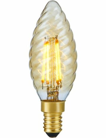 LED E14 Fila Twisted Candle C35x100 230V 250Lm 4W 922 AC Gold Dim