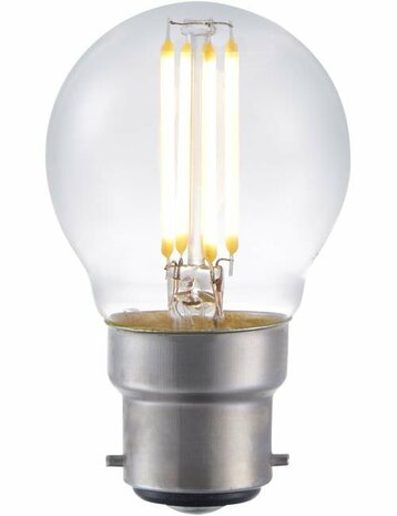 LED Ba22d Fila Ball G45x75 230V 470Lm 4W 827 AC Clear Dim