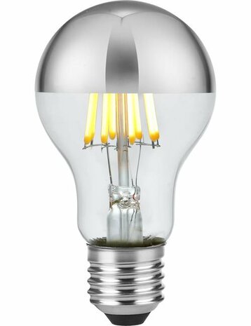LED E27 Fila GLS Top Mirror A60x105 230V 500Lm 6.5W 925 AC Silver Dim