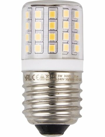 LED E27 Tube T27x60 100-240V 400Lm 3W 830 AC/DC Clear Non-Dim