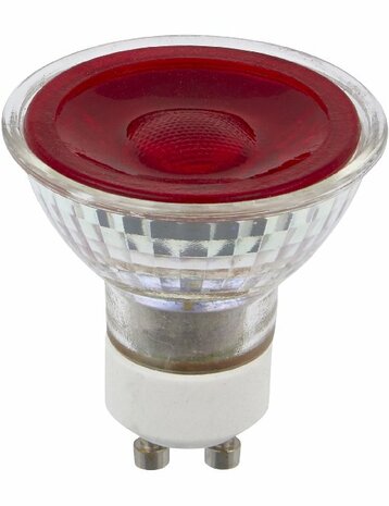 LED GU10 MR16 Glass 50x54 230V 5W 38° AC Red Dim