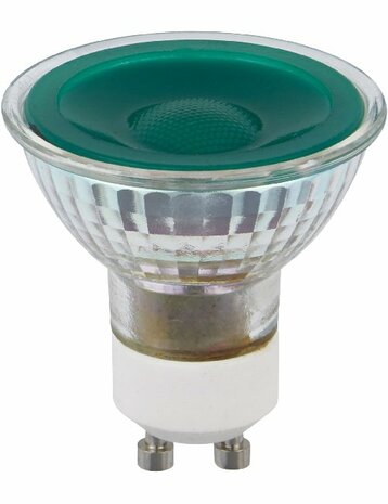 LED GU10 MR16 Glass 50x54 230V 5W 38° AC Green Dim