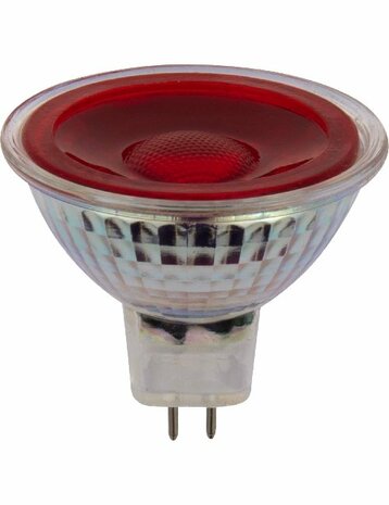 LED GU5.3 MR16 Glass 50x47.5 12V 5W 38° AC/DC Red Non-Dim