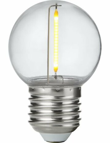LED E27 Fila Ball G45x68 230V 55Lm 1W 827 Polycarbonate Clear N-Dim