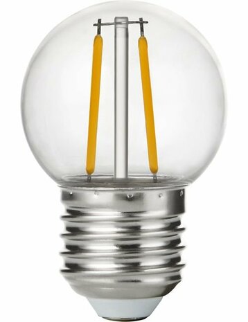 LED E27 Fila Ball G45x68 230V 130Lm 1.5W 827 Polycarbonate Clear N-Dim
