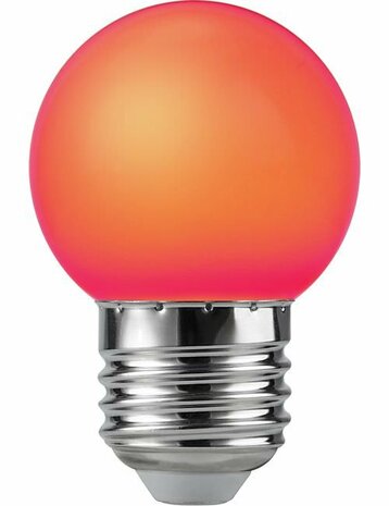 LED E27 Ball G45x68 230V 1W 320° AC Red Non-Dim