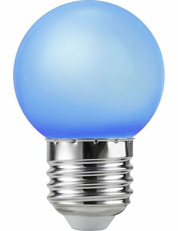 LED E27 Ball G45x68 230V 1W 320° AC Blue Non-Dim