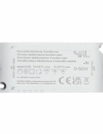 Electronic Transformer 0-50W 12V AC Dimmable