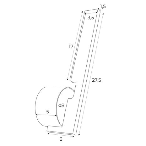 MAXLIGHT W0346 Wandlamp MERANO I Zwart