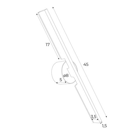 MAXLIGHT W0348 Wandlamp MERANO II Zwart