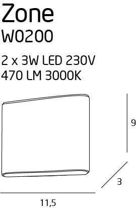 MAXLIGHT W0200 Wandlamp ZONE