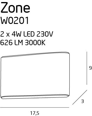 MAXLIGHT W0201 Wandlamp ZONE Groot