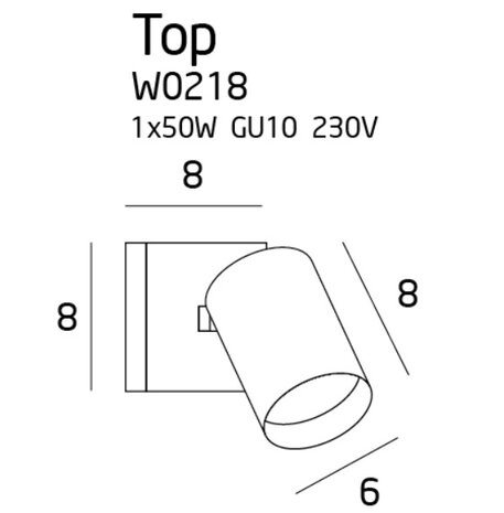 MAXLIGHT W0218 Wandlamp TOP1 Wit