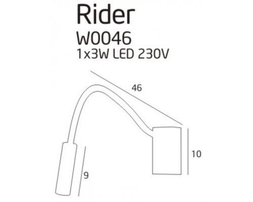 MAXLIGHT W0046 Wandlamp RIDER Zwart