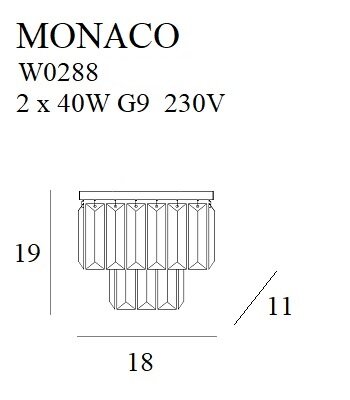 MAXLIGHT W0288 Wandlamp MONACO Goud