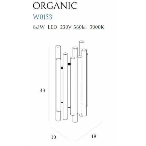 MAXLIGHT W0153 Wandlamp ORGANIC Koper