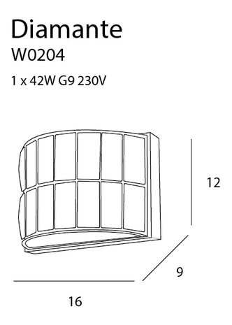 MAXLIGHT W0204 DIAMANTE Wandlamp