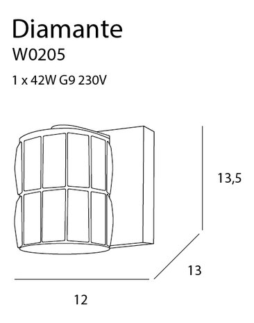MAXLIGHT W0205 DIAMANTE Wandlamp