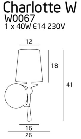 MAXLIGHT W0067 Wandlamp CHARLOTTE
