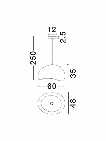 Hanglamp Aere Bruin 60 x 48 cm E27