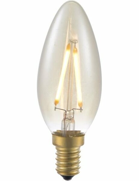 LED E14 Kaars Amber 2 Watt Dimbaar