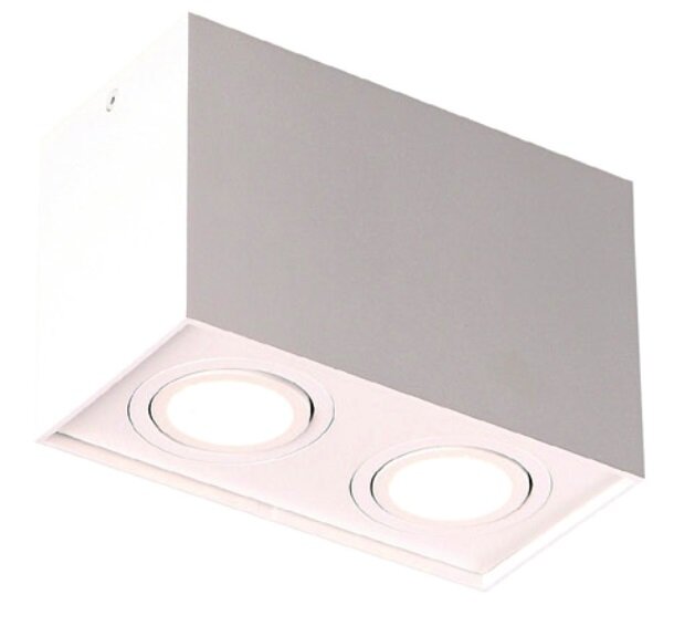 Opbouwspot Basic Square Duo 2xGU10 Wit