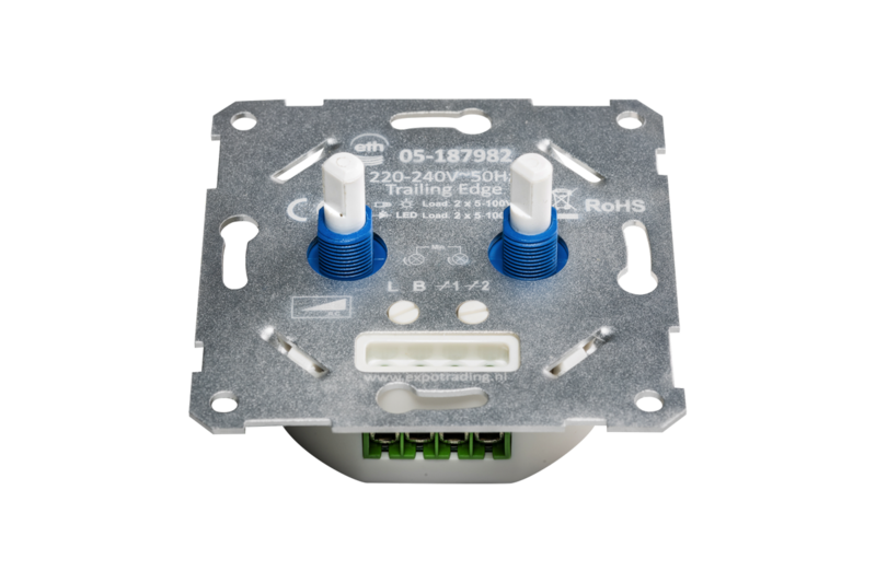 DUO LED Inbouwdimmer 2x 5-100W 