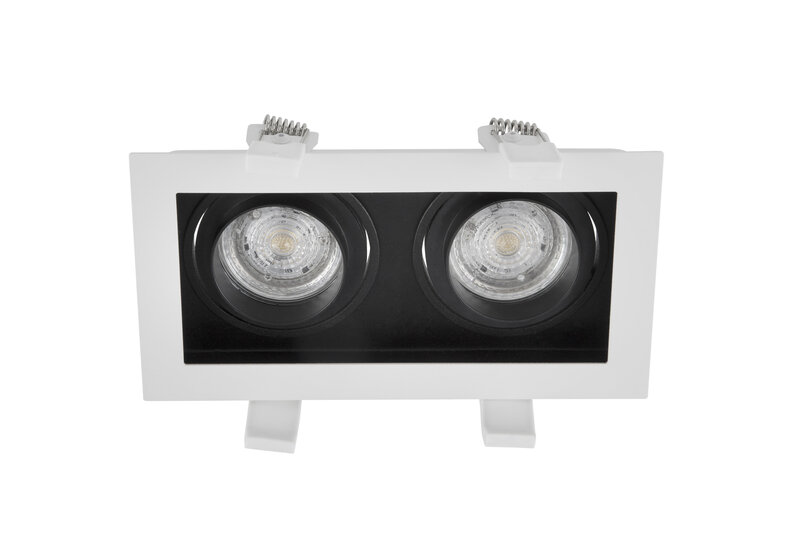 Inbouwspot Cedi Dubbel GU10 Zwart/Wit