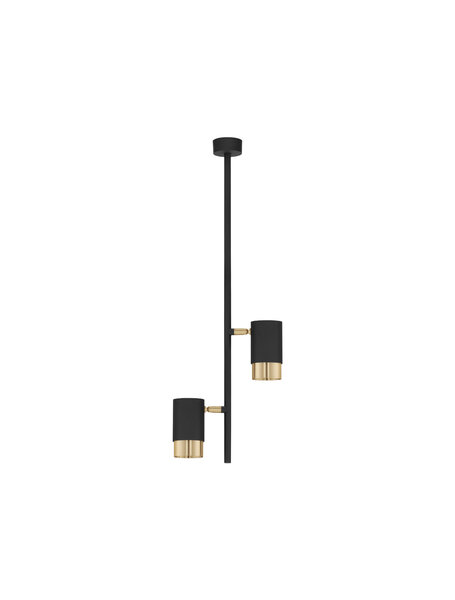 Opbouwspot Pongo Duo GU10 Zwart/Goud