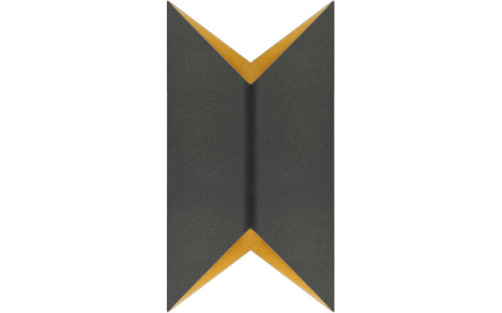 Wandlamp Crown Zwart/Goud 