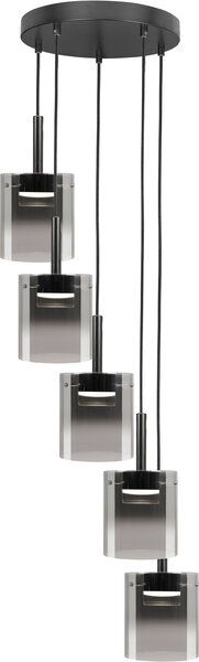 Hanglamp Salerno 5 Rond Zwart 
