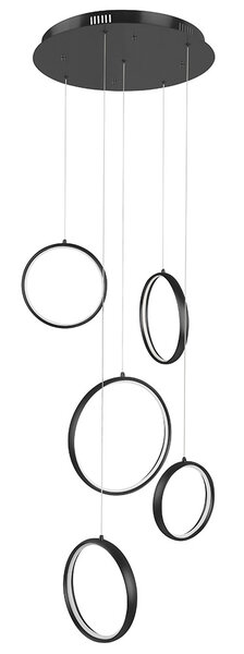 Hanglamp Olympia 5 Rond Zwart
