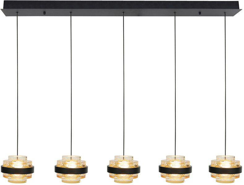 Hanglamp Dynasty 5 Recht Amber