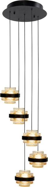 Hanglamp Dynasty 5 Rond Amber